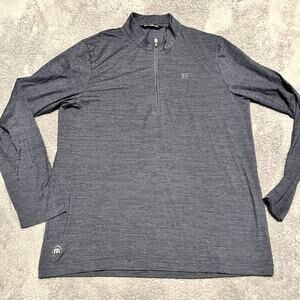 Travis Mathew Shirt Mens Large Blue Quarter Zip Golf Long Sleeve Performance